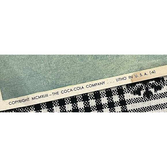 Vintage 1943 Coca-Cola Our America #2 Cotton Teaching Aid Classroom Poster Litho - Picture 2 of 8